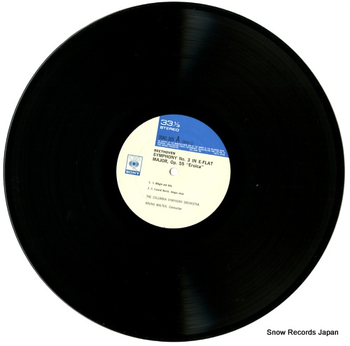 WALTER, BRUNO beethoven; symphony no.3 