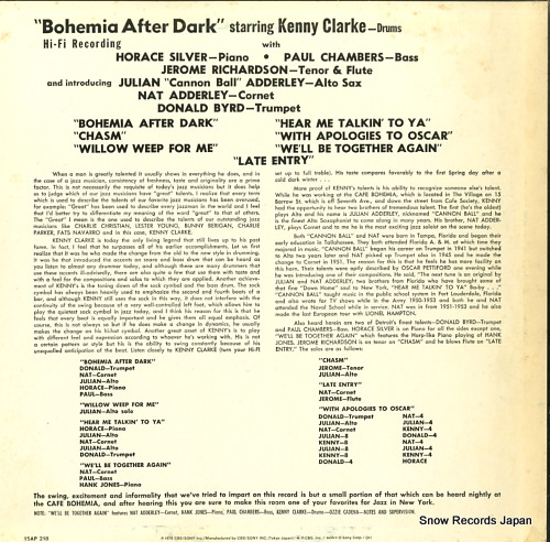 CLARKE, KENNY bohemia after dark 15AP218