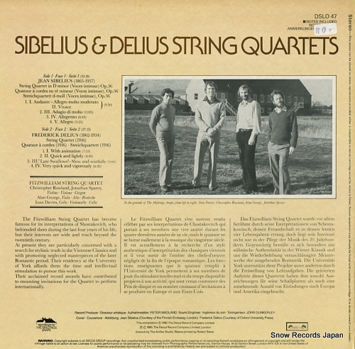 FITZWILLIAM STRING QUARTET sibelius/delius; string quartets DSLO47