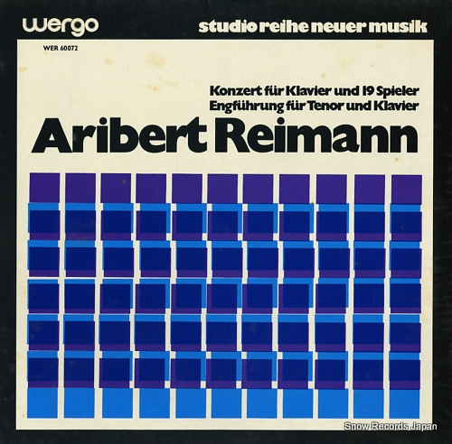 REIMANN, ARIBERT konzert fur klavier und 19 spieler WER60072