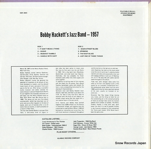 HACKETT, BOBBY bobby hackett's jazz band-1957 QSR2443