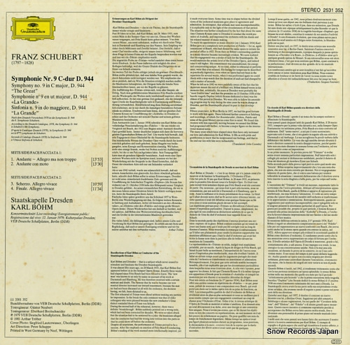 BOHM, KARL schubert; symphonie no.9 2531352