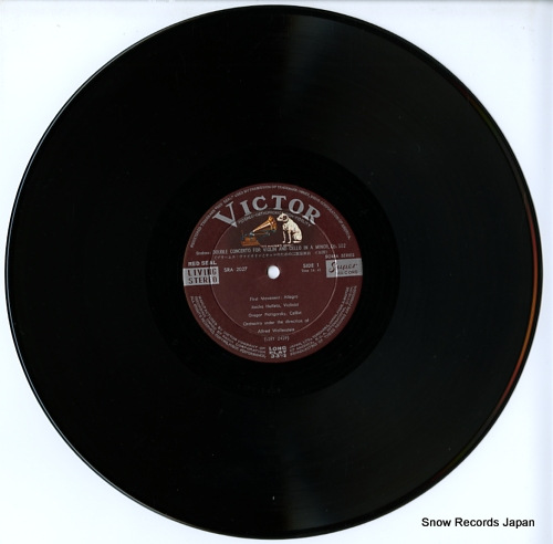 HEIFETZ, JASCHA, AND GREGOR PIATIGORSKY brahms; concerto for violin and cello SRA-2027