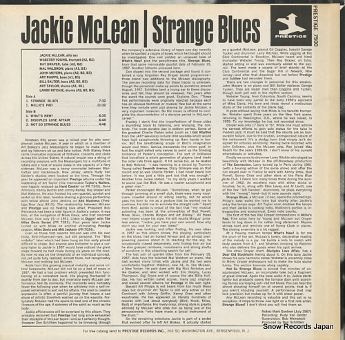MCLEAN, JACKIE strange blues PRT-7500
