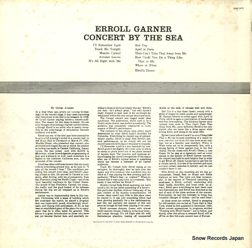 GARNER, ERROLL concert by the sea 20AP1470