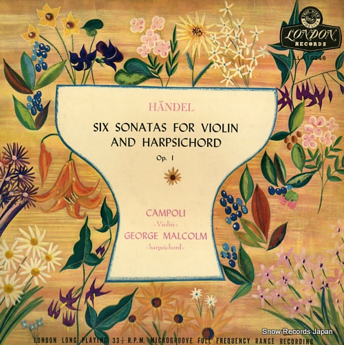 CAMPOLI AND GEORGE MALCOLM handel; six sonatas for violin and harpsichord op.1 LLA10246