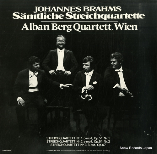 ALBAN BERG QUARTETT, WIEN brahms; samtliche streichquartette K17C8324/5