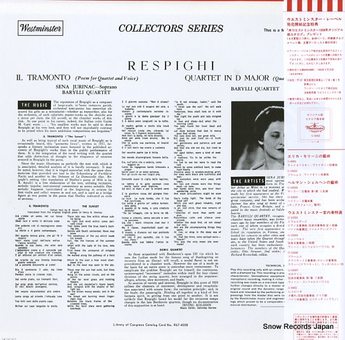 BARYLLI QUARTET respighi; il tramonto quartetto dorico G-6002