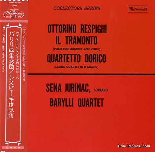 BARYLLI QUARTET respighi; il tramonto quartetto dorico G-6002