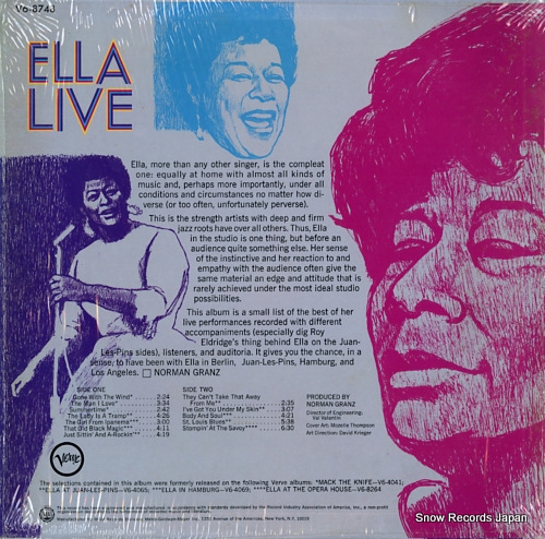 FITZGERALD, ELLA ella live V6-8748