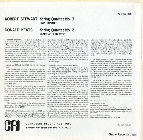 ︹ڻͽġܥ븹ڻͽ robert stewart / donald keats; string quartets CRISD256