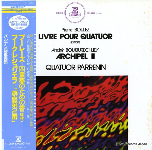 QUATUOR PARRENIN boulez; livre pour quatuor (extraits) REL-2510