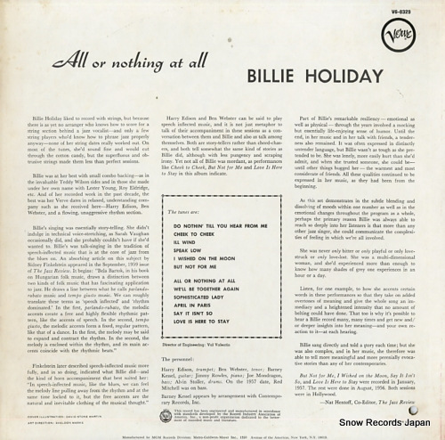 HOLIDAY, BILLIE all or nothing at all V6-8329