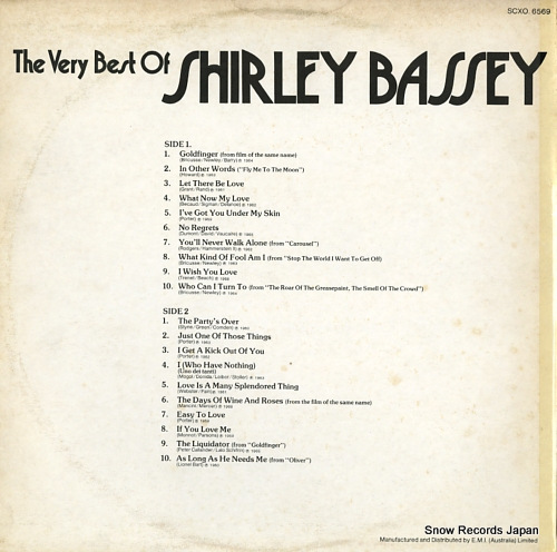 BASSEY, SHIRLEY the very best of shirley bassey SCXO.6569