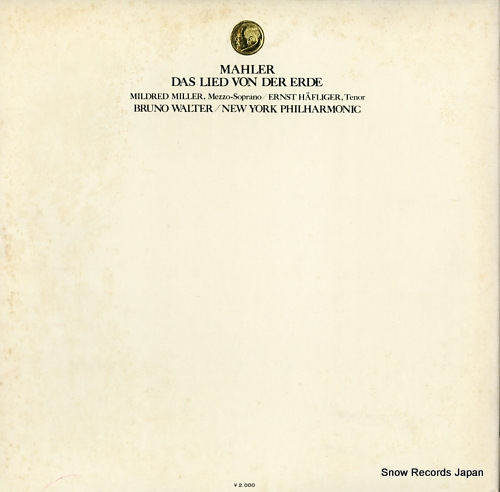 WALTER, BRUNO mahler; das lied von der erde SONC10456