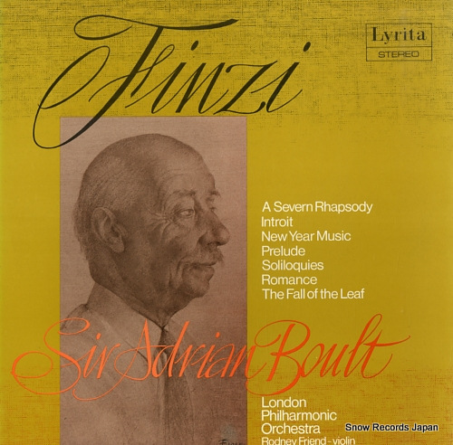 BOULT, ADRIAN finzi; a severn rhapsody, introit, new year music SRCS.84