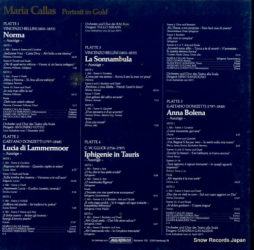 CALLAS, MARIA portrait in gold vol.1 30002,30003,30015,30016,30006