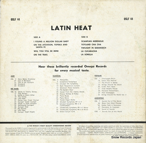 BAY, FRANCIS, AND HIS ORCHESTRA latin heat / cha cha cha OSL-44