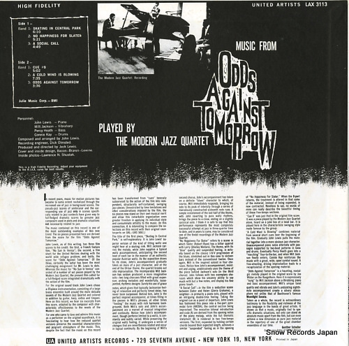 MODERN JAZZ QUARTET, THE music from 