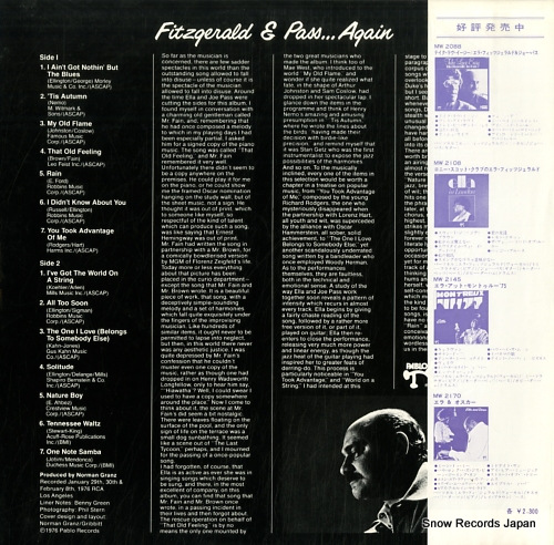 FITZGERALD, ELLA fitzgerald & pass...again MTF1051