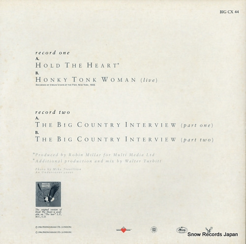 BIG COUNTRY hold the heart BIGCX44 - back cover