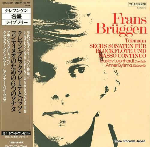 BRUGGEN, FRANS telemann; sechs sonaten fur blockflote und basso continuo K17C-8313