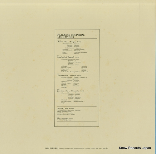 QUADRO AMSTERDAM couperin; les nations K20C-8418