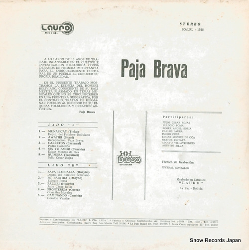 PAJA BRAVA paja brava BO/LRL-1545