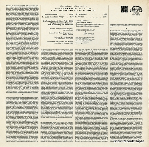BELOHLAVEK, JIRI otakar ostrcil; symphony in a major 11102960 - back cover