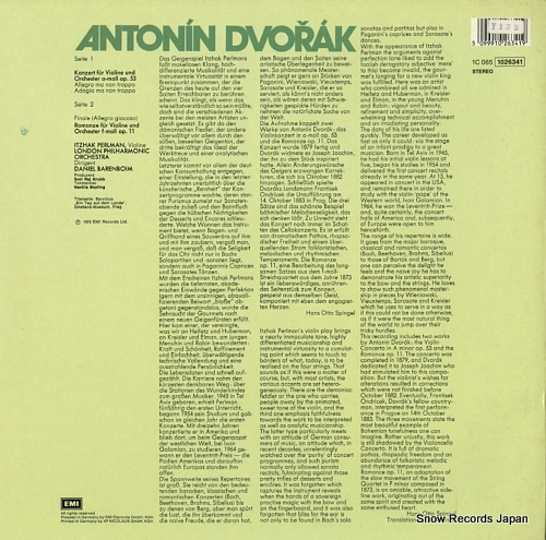 PERLMAN, ITZHAK dvorak; violinkonzert a-moll, romance f-moll 1C0651026341