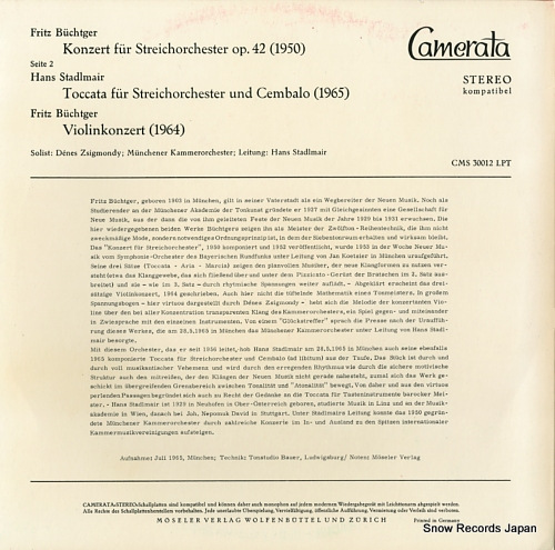 V/A fritz buchtger; konzert fur streichorchester op.42(1950) CMS30012LPT