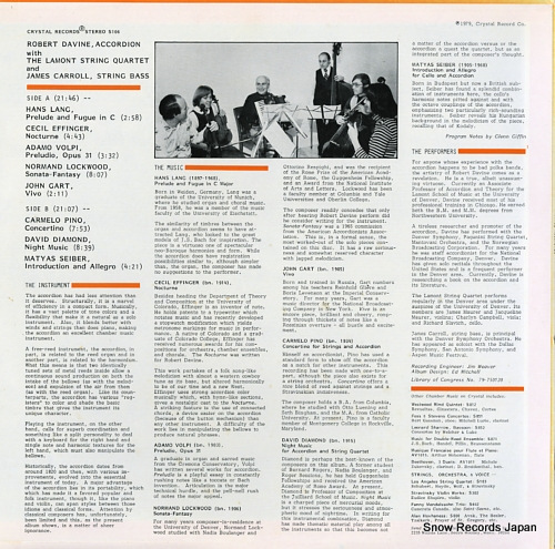 DAVINE, ROBERT robert davine, accordion S106 - back cover
