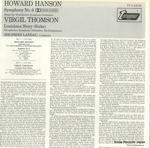 LANDAU, SIEGFRIED howard hanson; symphony no.6 TV-S34534 - back cover