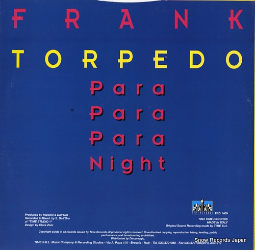 TORPEDO, FRANK para para para night TRD1409 - back cover