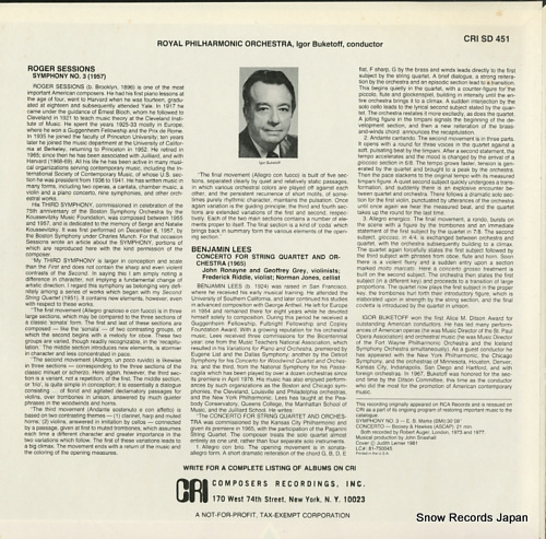 BUKETOFF, IGOR sessions; symphony no.3 CRISD451 - back cover