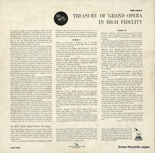 V/A a treasury of grand opera in high fidelity LM-1847 - back cover