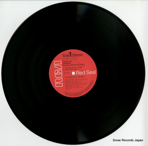 ORMANDY, EUGENE penderecki; utrenja the entombment of christ SRA-2814