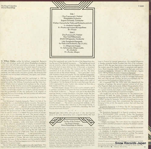 FRANCESCATTI, ZINO walton; concerto for violin and orchestra Y33229
