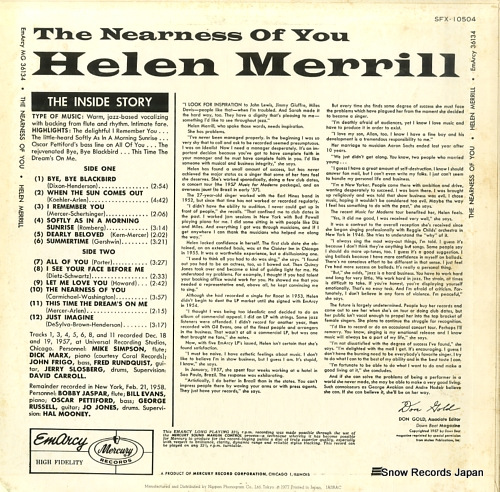 MERRILL, HELEN the nearness of you SFX-10504