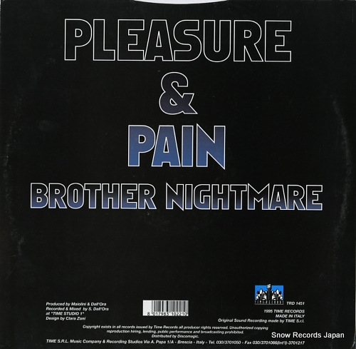 PLEASURE AND PAIN brother nightmare TRD1451 - back cover