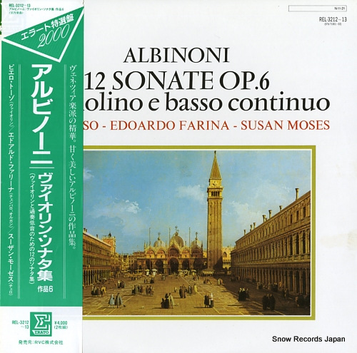TOSO, PIERO albinoni; dodici sonata op.6 per violino e basso continuo REL-3212-13