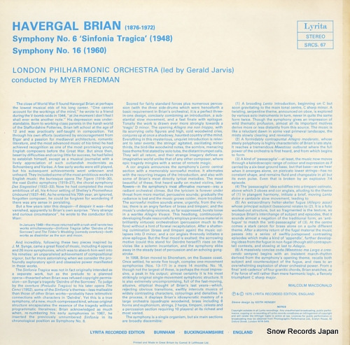 FREDMAN, MYER brian; symphony no.6