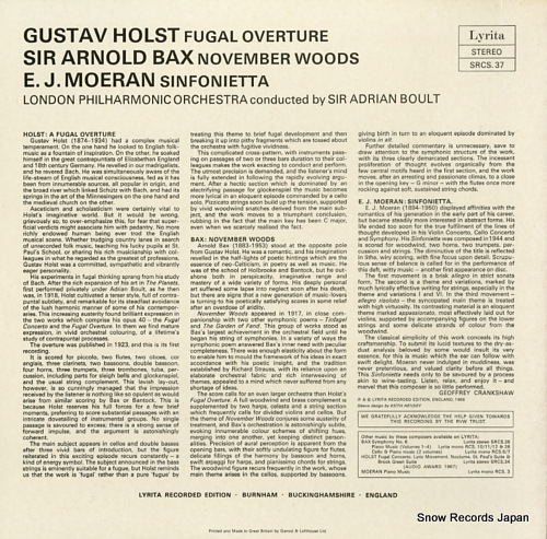 ɥꥢ󡦥ܡ holst; a fugal overture SRCS.37