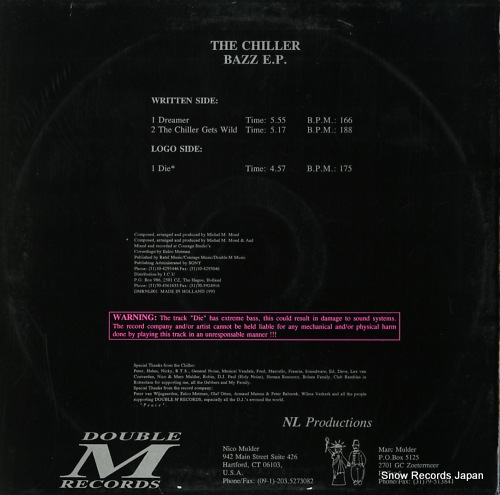CHILLER, THE bazz e.p. DMRNL001 - back cover