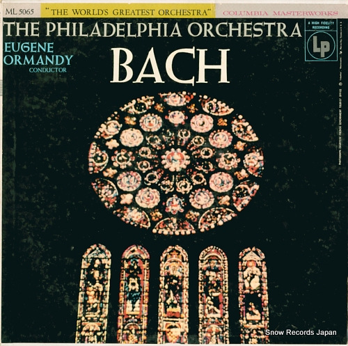 ORMANDY, EUGENE bach by the philadelphia orchestra ML5065 - front cover