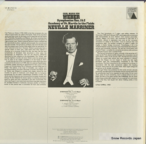 MARRINER, NEVILLE weber; symphonies nos.1&2 VA25018