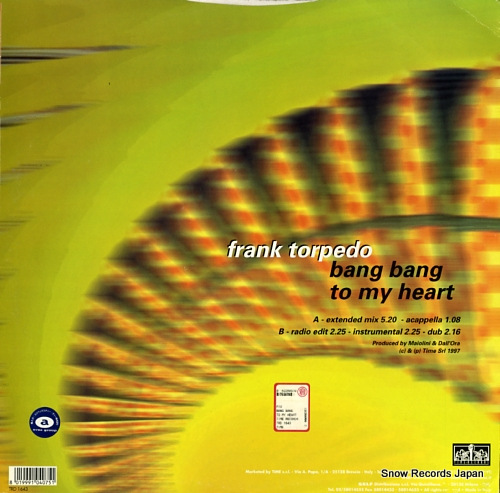 TORPEDO, FRANK bang bang to my heart TRD1643 - back cover