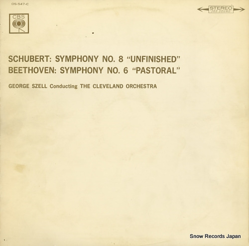 SZELL, GEORGE schubert; symphony no.8 in b minor 