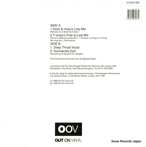 COMING OUT CREW free gay & happy 12OOV002 - back cover