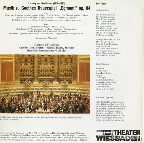 SCHIRMER, ULF beethoven; musik zu goethes trauerspiel 